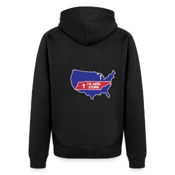 Tennessee Design für patriotische Tennesseaner - Unisex Premium Bio Zip Hoodie - Schwarz - Hinten - Nico (187cm)