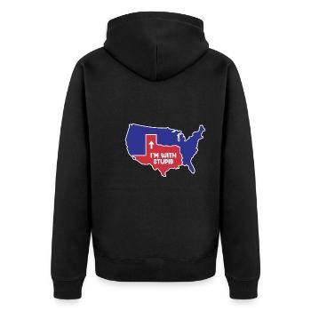 Texas State US Design für patriotische Texaner - Unisex Premium Bio Zip Hoodie - Schwarz - Hinten - Nico (187cm)
