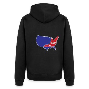 Virginia US Design für patriotische Virginianer - Unisex Premium Bio Zip Hoodie - Schwarz - Hinten - Nico (187cm)