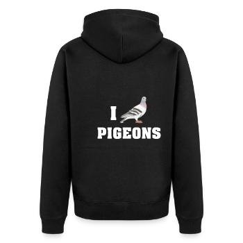 Pigeons d’amour Design mignon pour les amateurs de pigeons - Veste à capuche bio Premium Unisexe - noir - Dos - Nico (187cm)