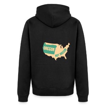 Oregon Nicht Oregon Design für stolze Oregonianer - Unisex Premium Bio Zip Hoodie - Schwarz - Hinten - Nico (187cm)