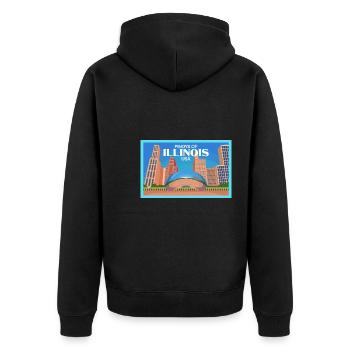 Illinois Fil-Am Design pour les fiers Pinoys - Veste à capuche bio Premium Unisexe - noir - Dos - Nico (187cm)
