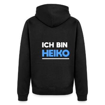Heiko Name Spruch für stolze Heikos - Unisex Premium Bio Zip Hoodie - Schwarz - Hinten - Nico (187cm)