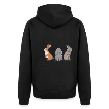 Conception de lapin mignon pour les propriétaires de lapins - Veste à capuche bio Premium Unisexe - noir - Dos - Nico (187cm)