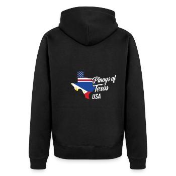 Filipinos of Texas Design für stolze Fil-Ams - Unisex Premium Bio Zip Hoodie - Schwarz - Hinten - Nico (187cm)