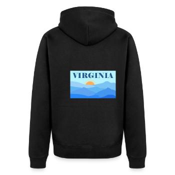 Natur Virginia Design für stolze Virginier - Unisex Premium Bio Zip Hoodie - Schwarz - Hinten - Nico (187cm)