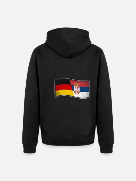 Serbien Design für stolze Deutsch-Serben - Unisex Premium Bio Zip Hoodie - Schwarz