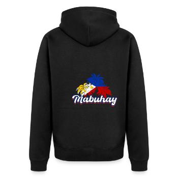 Philippines Drapeau philippin Mabuhay I Cadeau - Veste à capuche bio Premium Unisexe - noir - Dos - Nico (187cm)