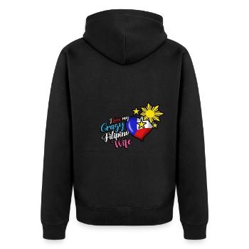 Philippines Filipina Flag Femme Mariage I Cadeau - Veste à capuche bio Premium Unisexe - noir - Dos - Nico (187cm)