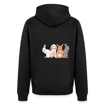 Conception de lapin mignon pour les propriétaires de lapins - Veste à capuche bio Premium Unisexe - noir - Dos - Nico (187cm)