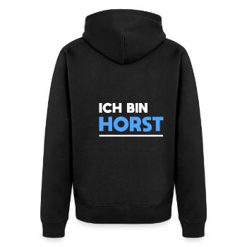 Horst Name Spruch für stolze Horsts - Unisex Premium Bio Zip Hoodie - Schwarz - Hinten - Nico (187cm)