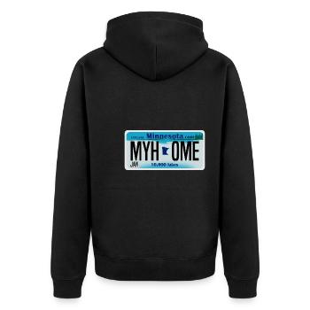 My Home Minnesota Design für stolze Minnesotaner - Unisex Premium Bio Zip Hoodie - Schwarz - Hinten - Nico (187cm)