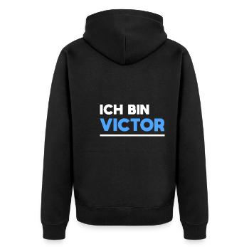 Victor Name Spruch für stolze Victor - Unisex Premium Bio Zip Hoodie - Schwarz - Hinten - Nico (187cm)