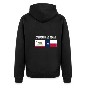 Texas-Flaggen-Design für stolze Texaner - Unisex Premium Bio Zip Hoodie - Schwarz - Hinten - Nico (187cm)