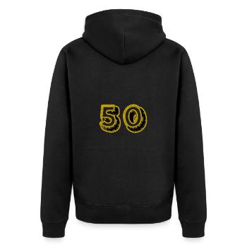 50. 50 ANS. 50e ANNIVERSAIRE. ANNIVERSAIRE 50 ANS. - Veste à capuche bio Premium Unisexe - noir - Dos - Nico (187cm)
