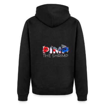 Shrimp Fan Pet Design für stolze Shrimp Fans - Unisex Premium Bio Zip Hoodie - Schwarz - Hinten - Nico (187cm)