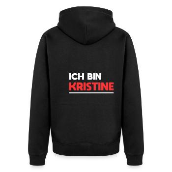 Kristine Name Spruch für stolze Kristines - Unisex Premium Bio Zip Hoodie - Schwarz - Hinten - Nico (187cm)