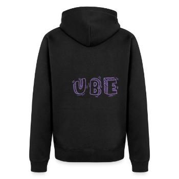 Ube Design für stolze Pinoys - Unisex Premium Bio Zip Hoodie - Schwarz - Hinten - Nico (187cm)