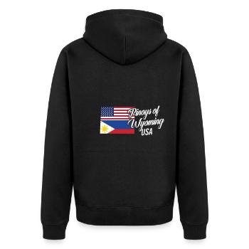 Philippins par Wyoming Design pour Proud Fil-Ams - Veste à capuche bio Premium Unisexe - noir - Dos - Nico (187cm)
