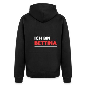 Bettina Name Spruch für stolze Bettinas - Unisex Premium Bio Zip Hoodie - Schwarz - Hinten - Nico (187cm)