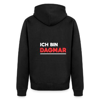 Dagmar Name Spruch für stolze Dagmars - Unisex Premium Bio Zip Hoodie - Schwarz - Hinten - Nico (187cm)
