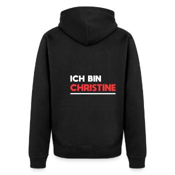 Christine Name Spruch für stolze Christines - Unisex Premium Bio Zip Hoodie - Schwarz - Hinten - Nico (187cm)
