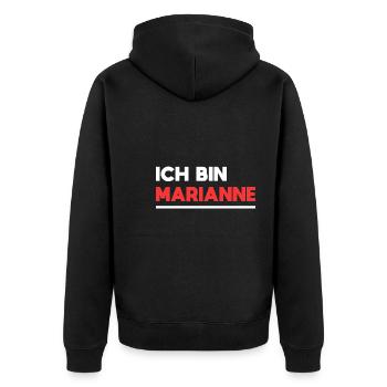Marianne Name Spruch für stolze Mariannes - Unisex Premium Bio Zip Hoodie - Schwarz - Hinten - Nico (187cm)