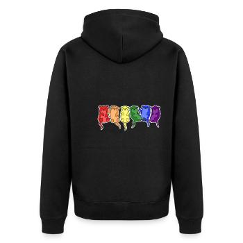 LGBT+ Flagge Otter Design für LGBT+ Menschen - Unisex Premium Bio Zip Hoodie - Schwarz - Hinten - Nico (187cm)