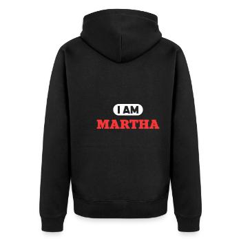 Martha Name Spruch für stolze Marthas - Unisex Premium Bio Zip Hoodie - Schwarz - Hinten - Nico (187cm)