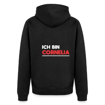 Cornelia Name Spruch für stolze Cornelias - Unisex Premium Bio Zip Hoodie - Schwarz - Hinten - Nico (187cm)
