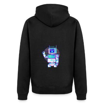 i'm not a robot - Unisex Premium Bio Zip Hoodie - Schwarz - Hinten - Nico (187cm)