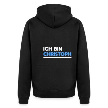 Christoph Name Spruch für stolze Christophs - Unisex Premium Bio Zip Hoodie - Schwarz - Hinten - Nico (187cm)