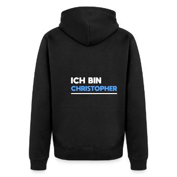 Christopher Name Spruch für stolze Christopher - Unisex Premium Bio Zip Hoodie - Schwarz - Hinten - Nico (187cm)