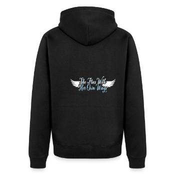 Oregon Map Motto Design für stolze Oregonians - Unisex Premium Bio Zip Hoodie - Schwarz - Hinten - Nico (187cm)