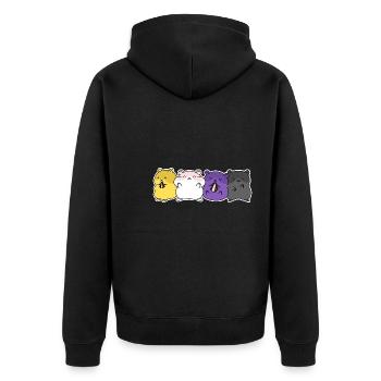 Nichtbinäres Flaggen-Hamster-Design für Enbys - Unisex Premium Bio Zip Hoodie - Schwarz - Hinten - Nico (187cm)