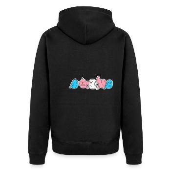 Trans Flag Bird Design for Trans People - Unisex Premium Organic Zip Hoodie - black - Back - Nico (187cm)