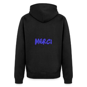 MERCI. MAÎTRESSE. MAÎTRE. MERCI MAÎTRESSE - Veste à capuche bio Premium Unisexe - noir - Dos - Nico (187cm)