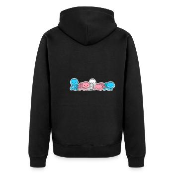Trans flag turtle design for trans people - Unisex Premium Organic Zip Hoodie - black - Back - Nico (187cm)