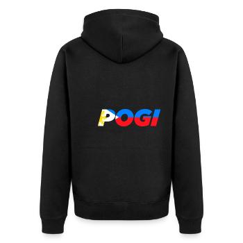 Pogi Design für stolze Pinoys - Unisex Premium Bio Zip Hoodie - Schwarz - Hinten - Nico (187cm)