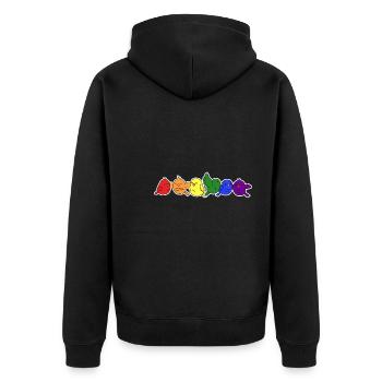 LGBT+ Flagge Vogel Design für LGBT+ Menschen - Unisex Premium Bio Zip Hoodie - Schwarz - Hinten - Nico (187cm)