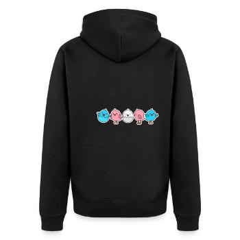 Trans flag chick design for proud trans people - Unisex Premium Organic Zip Hoodie - black - Back - Nico (187cm)