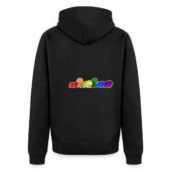 LGBT+ Flagge Schildkröte Design für LGBT+ Menschen - Unisex Premium Bio Zip Hoodie - Schwarz - Hinten - Nico (187cm)