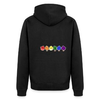 LGBT+ Flagge Küken Design für LGBT+ Menschen - Unisex Premium Bio Zip Hoodie - Schwarz - Hinten - Nico (187cm)