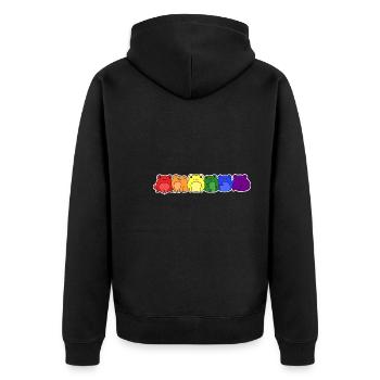LGBT+ flag frog design for LGBT+ people - Unisex Premium Organic Zip Hoodie - black - Back - Nico (187cm)
