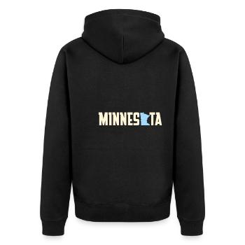 Karte von Minnesota Design für stolze Minnesotaner - Unisex Premium Bio Zip Hoodie - Schwarz - Hinten - Nico (187cm)