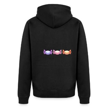 Axolotl Heads Design for Axolotl Lovers - Unisex Premium Organic Zip Hoodie - black - Back - Nico (187cm)