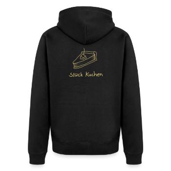 Stück Kuchen - Unisex Premium Bio Zip Hoodie - Schwarz - Hinten - Nico (187cm)