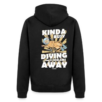 Tauchen Scuba Tauchlehrer Urlaub Sommer Geschenk - Unisex Premium Bio Zip Hoodie - Schwarz - Hinten - Nico (187cm)