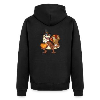 Turkei - Unisex Premium Bio Zip Hoodie - Schwarz - Hinten - Nico (187cm)