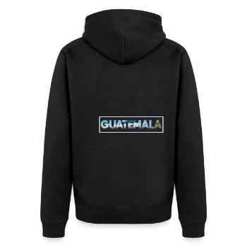 Guatemala Guatemalan Flagge DNA I Geschenk - Unisex Premium Bio Zip Hoodie - Schwarz - Hinten - Nico (187cm)